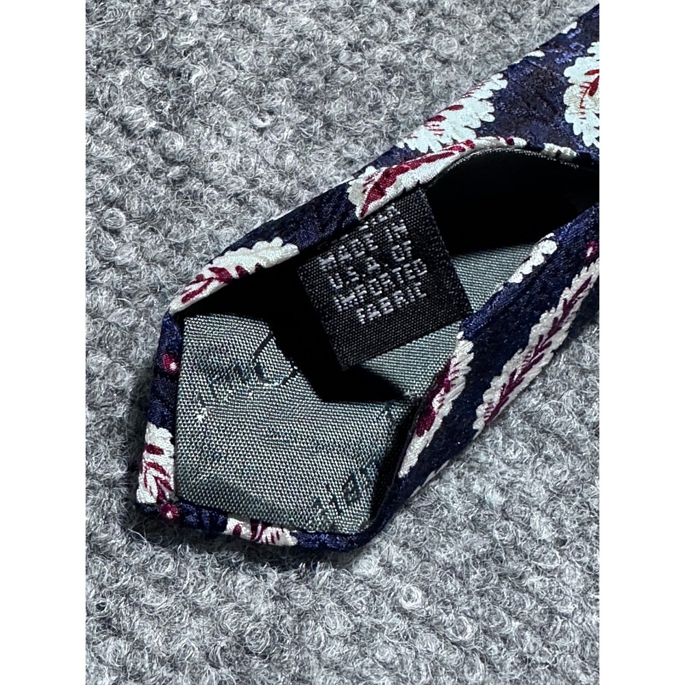 Christian Dior Monsieur Navy Blue Paisley Feather Silk Neck‎ Tie - Picture 4 of 7